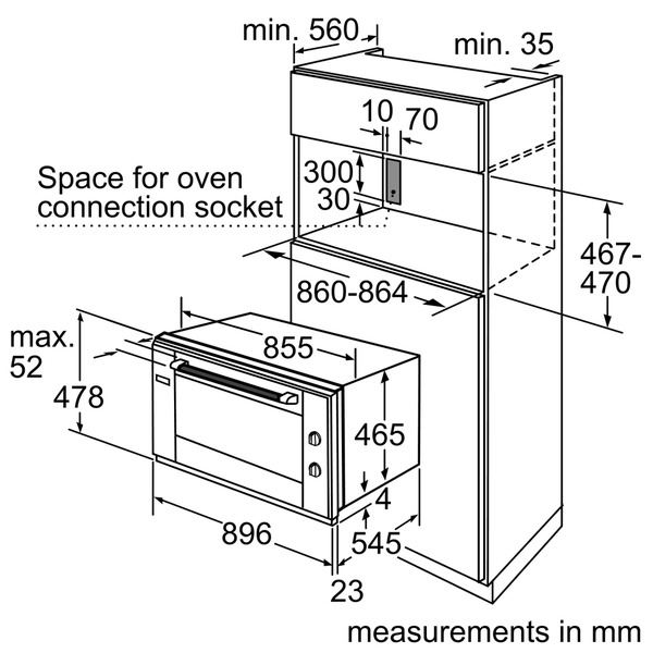 Bosch HVA331BS0 buit in electric oven Kitchen King