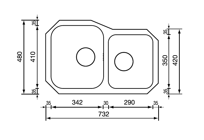Cm 011950 underMount sink KITCHEN KING